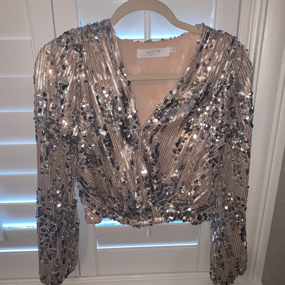 Sequin Long Sleeve Top